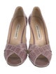 Manolo Blahnik Embossed Leather D'Orsay Pumps