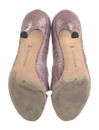 Manolo Blahnik Embossed Leather D'Orsay Pumps