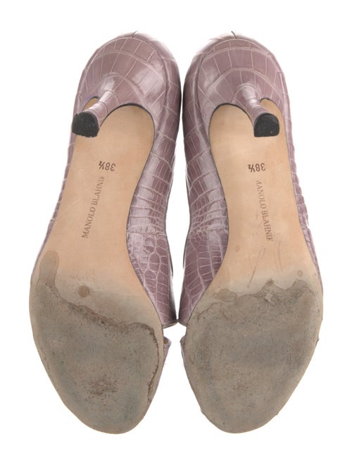 Manolo Blahnik Embossed Leather D'Orsay Pumps