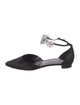 Manolo Blahnik Satin Crystal Embellishments D'Orsay Flats