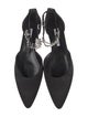 Manolo Blahnik Satin Crystal Embellishments D'Orsay Flats