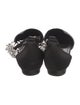 Manolo Blahnik Satin Crystal Embellishments D'Orsay Flats