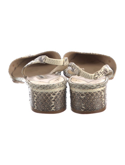 Manolo Blahnik Snakeskin Animal Print Slingback Pumps