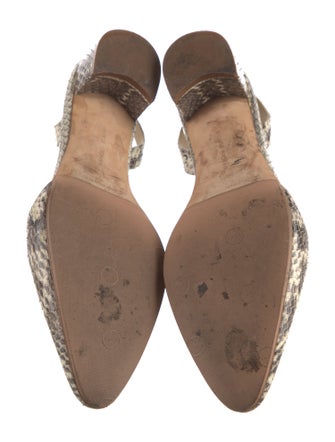 Manolo Blahnik Snakeskin Animal Print Slingback Pumps