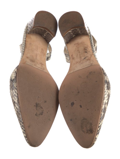 Manolo Blahnik Snakeskin Animal Print Slingback Pumps