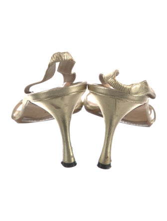 Manolo Blahnik Leather Slingback Sandals