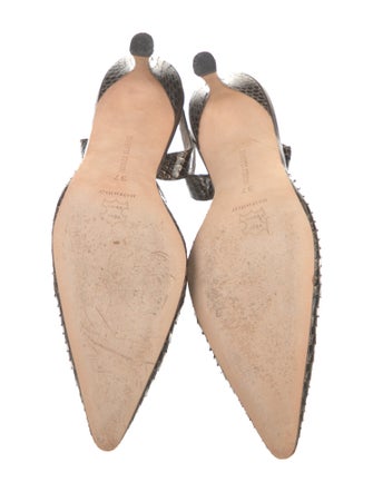 Manolo Blahnik Snakeskin Animal Print Slingback Pumps