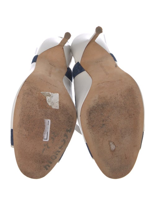 Manolo Blahnik Leather Colorblock Pattern Slingback Pumps