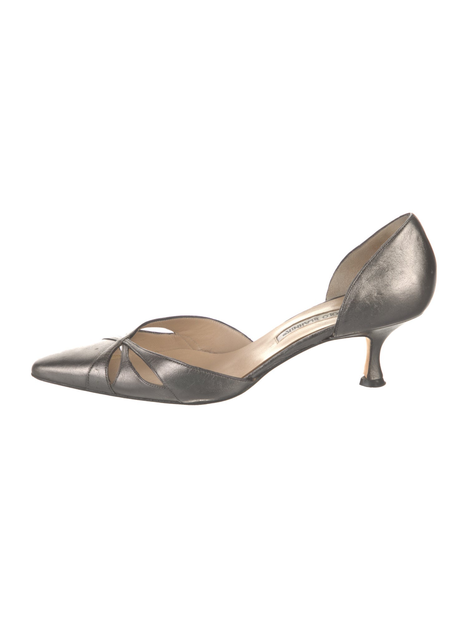 Manolo Blahnik Leather D'Orsay Pumps