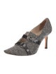 Manolo Blahnik Wool Keyhole Accent Pumps