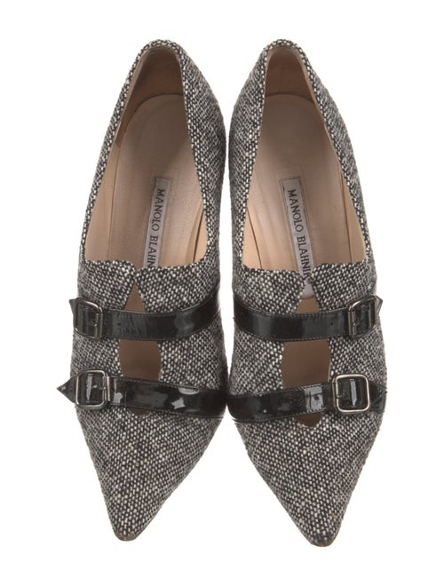 Manolo Blahnik Wool Keyhole Accent Pumps
