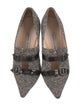 Manolo Blahnik Wool Keyhole Accent Pumps