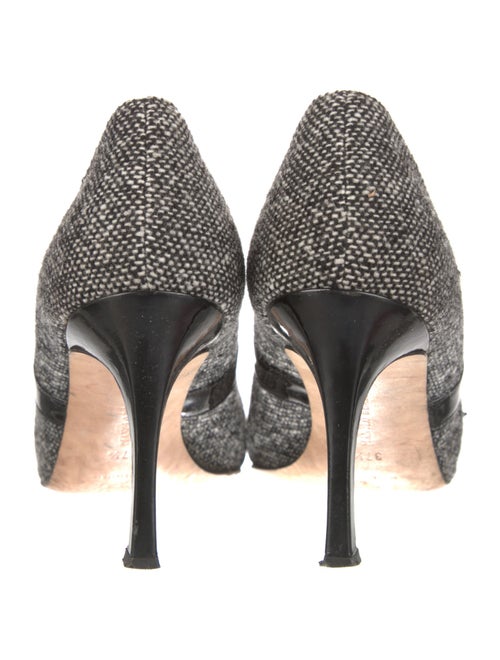 Manolo Blahnik Wool Keyhole Accent Pumps