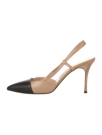 Manolo Blahnik Leather Slingback Pumps
