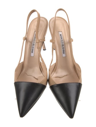 Manolo Blahnik Leather Slingback Pumps