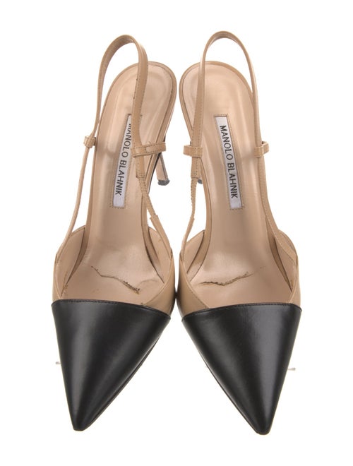 Manolo Blahnik Leather Slingback Pumps