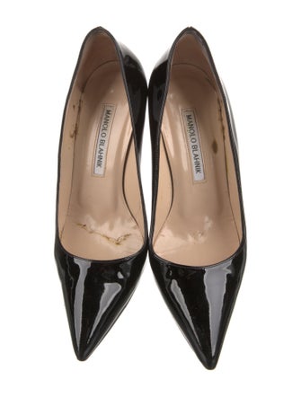 Manolo Blahnik Patent Leather Printed Pumps