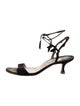 Manolo Blahnik Suede Leather Trim Embellishment Sandals