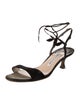 Manolo Blahnik Suede Leather Trim Embellishment Sandals