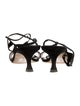 Manolo Blahnik Suede Leather Trim Embellishment Sandals