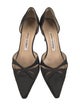 Manolo Blahnik Satin Cutout Accent D'Orsay Pumps