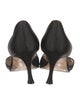 Manolo Blahnik Satin Cutout Accent D'Orsay Pumps
