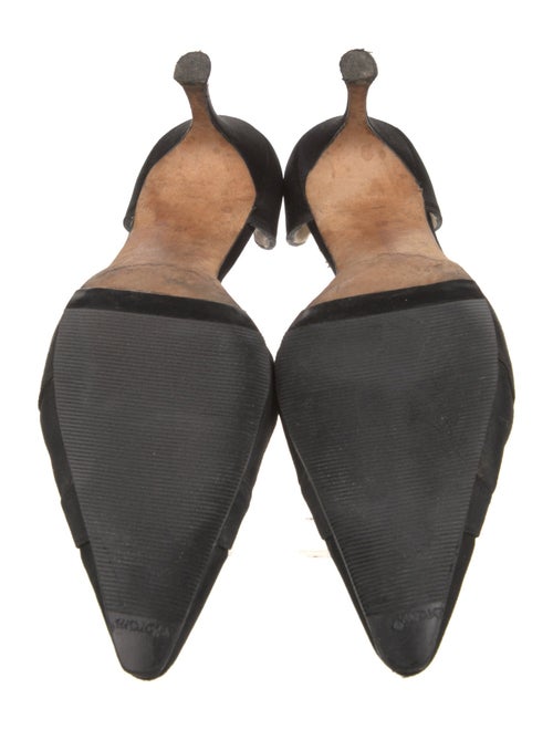 Manolo Blahnik Satin Cutout Accent D'Orsay Pumps