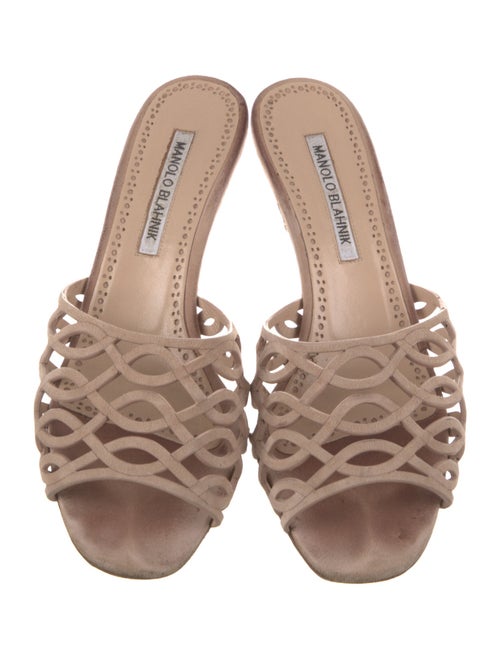 Manolo Blahnik Suede Slides