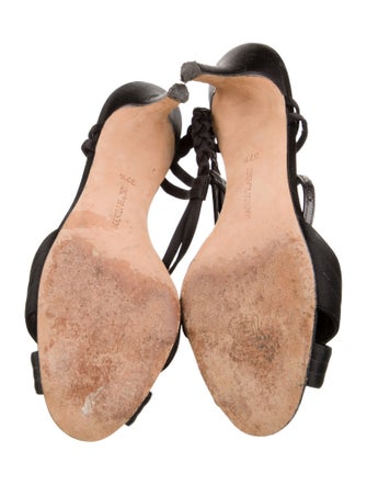 Manolo Blahnik Satin Braided Accents Slingback Sandals