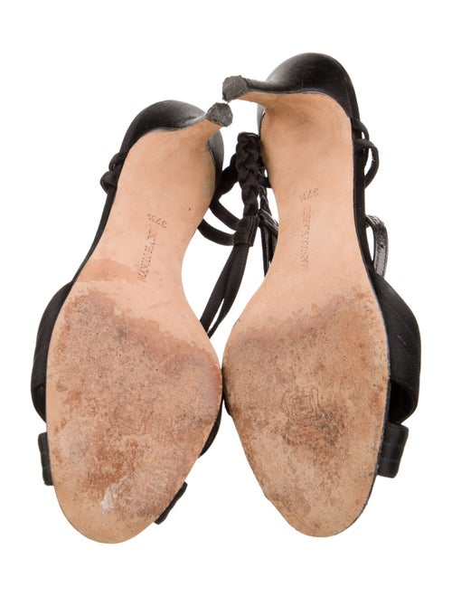 Manolo Blahnik Satin Braided Accents Slingback Sandals