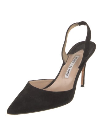 Manolo Blahnik Suede Slingback Pumps