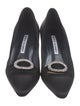 Manolo Blahnik Satin Crystal Embellishments Pumps