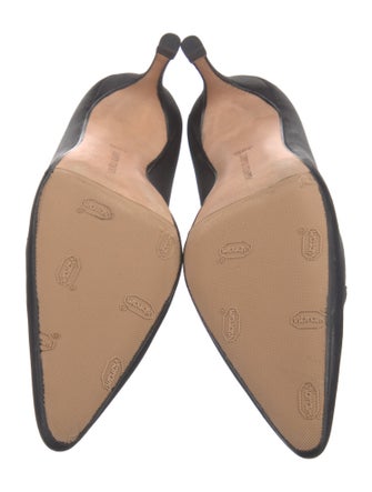 Manolo Blahnik Satin Crystal Embellishments Pumps