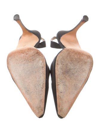 Manolo Blahnik Nylon Slingback Pumps