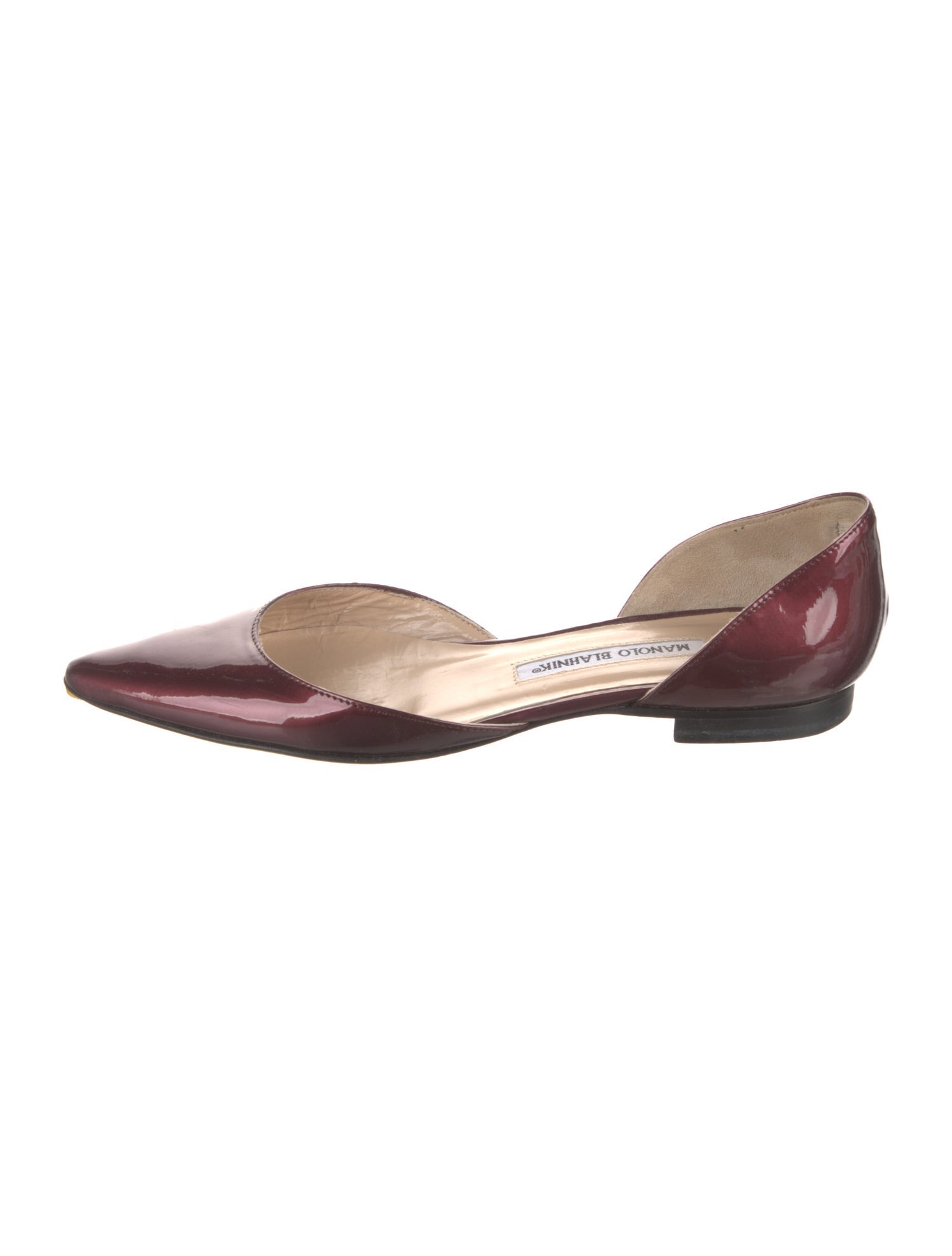 Manolo Blahnik Patent Leather D'Orsay Flats