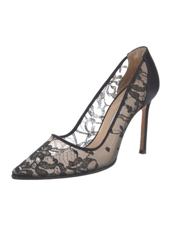 Manolo Blahnik Lace Lace Pattern Pumps