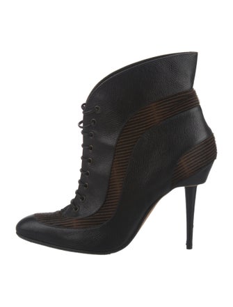 Manolo Blahnik Ponyhair Lace-Up Boots