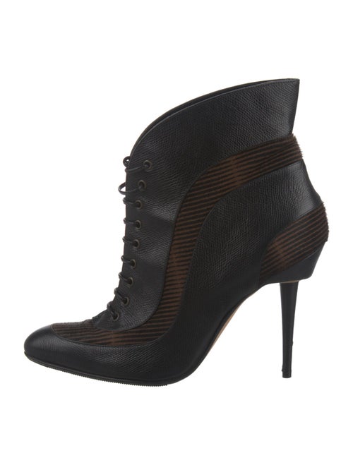 Manolo Blahnik Ponyhair Lace-Up Boots
