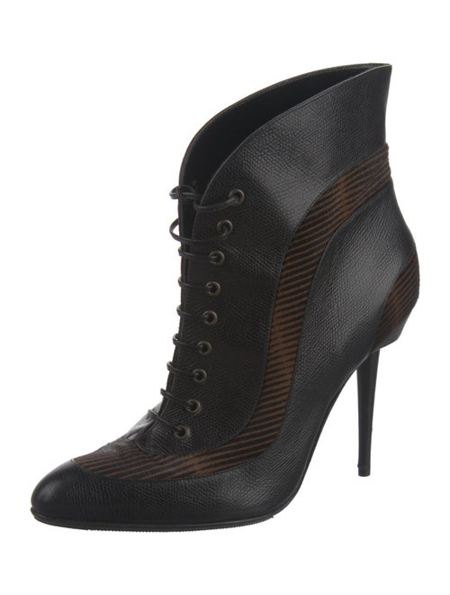 Manolo Blahnik Ponyhair Lace-Up Boots