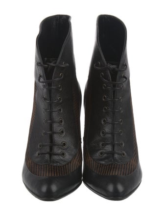 Manolo Blahnik Ponyhair Lace-Up Boots