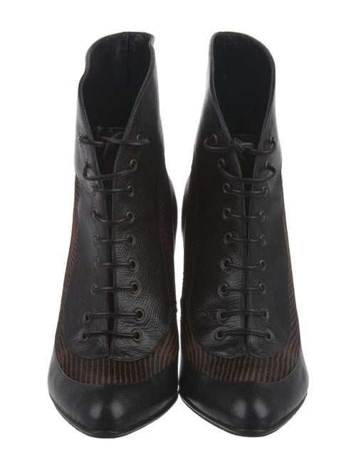 Manolo Blahnik Ponyhair Lace-Up Boots