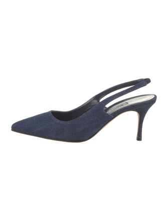 Manolo Blahnik Denim Slingback Pumps