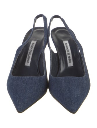 Manolo Blahnik Denim Slingback Pumps