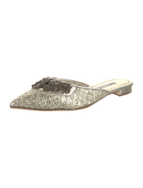 Manolo Blahnik Glitter Mules
