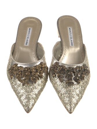 Manolo Blahnik Glitter Mules
