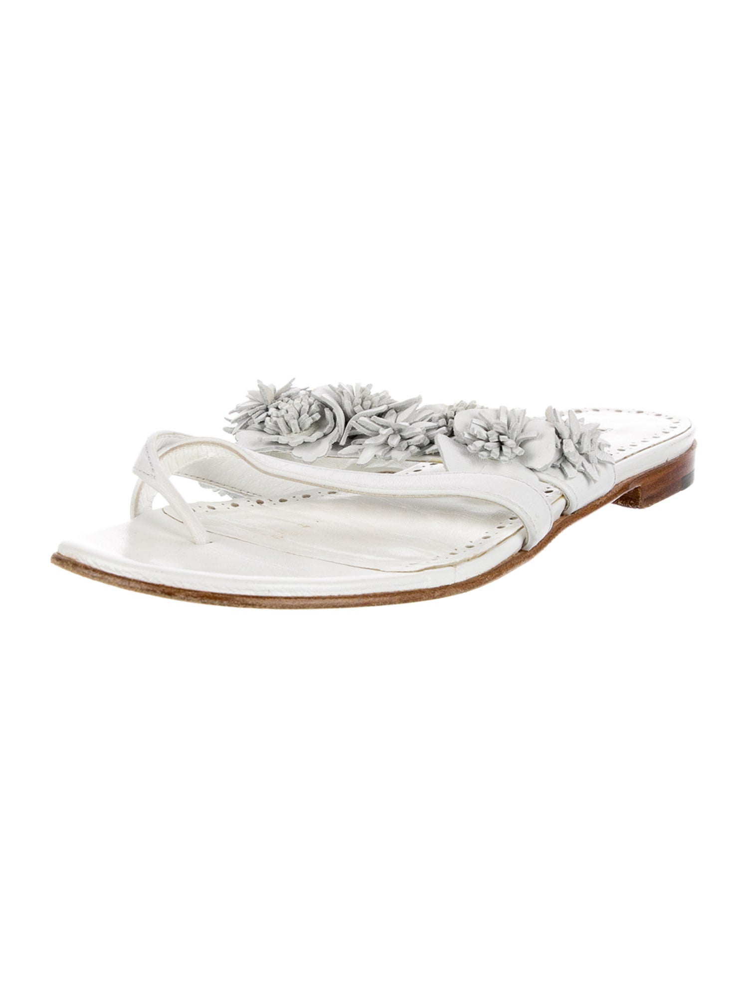 Manolo Blahnik Leather Slides