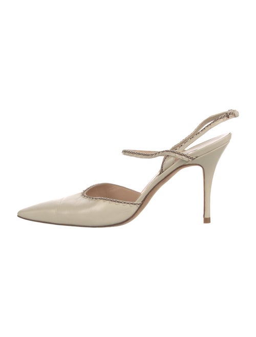 Manolo Blahnik Leather Slingback Pumps