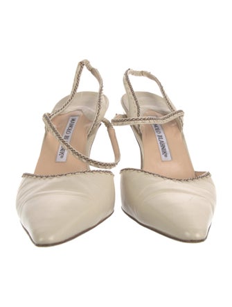 Manolo Blahnik Leather Slingback Pumps