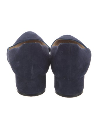 Manolo Blahnik Suede Crystal Embellishments Ballet Flats