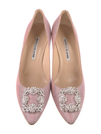 Manolo Blahnik Glitter Crystal Embellishments Pumps